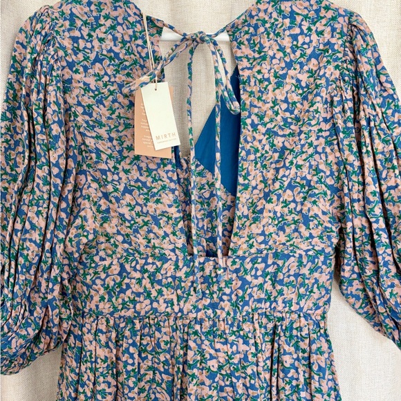 NWT MIRTH CAFTAN Perth Backless Short Dress Blueberry Print - Small - Picture 12 of 13